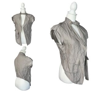Sisley Asymmetrical Vest Shirt In Gray | Sz 46